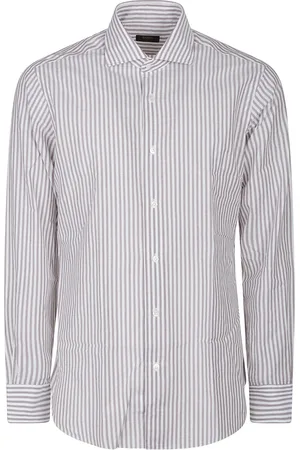 BARBA Heren, Overhemden, Grijs, Maat: 2XS