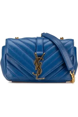 Saint Laurent Dames, Pre-owned, Blauw, Maat: ONE Size Leer