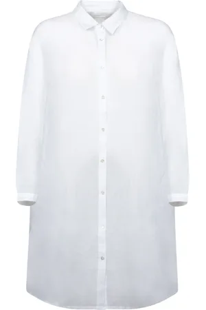120% Lino Dames, Blouses & Shirts, Wit, Maat: S Linnen
