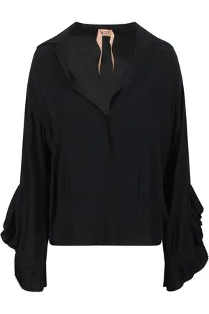 Nº21 Dames, Blouses & Shirts, Zwart, Maat: L Zijde