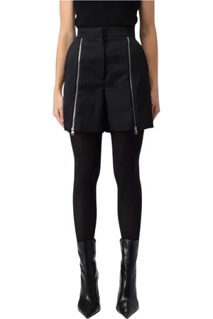Alexander McQueen Dames, Korte broeken, Zwart, Maat: 2XS Wol