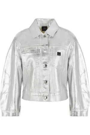 Armani Exchange Dames, Jassen, Grijs, Maat: L Denim