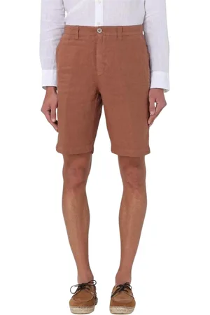120% Lino Heren, Korte broeken, Bruin, Maat: 7XL Linnen