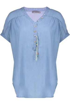 Geisha Dames, Blouses & Shirts, Blauw, Maat: S