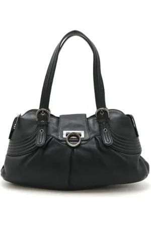 Salvatore Ferragamo Dames, Pre-owned, Zwart, Maat: ONE Size Leer