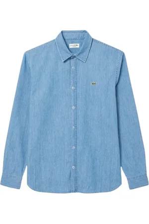 Lacoste Heren, Overhemden, Blauw, Maat: L Denim