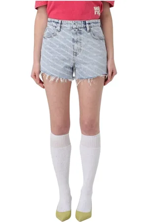 Alexander Wang Dames, Korte broeken, Blauw, Maat: W27 Denim