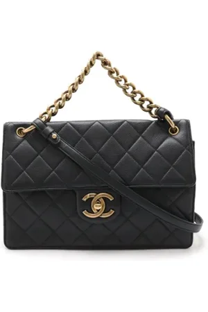 CHANEL Dames, Pre-owned, Zwart, Maat: ONE Size Leer