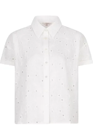 Esqualo Dames, Blouses & Shirts, Wit, Maat: M