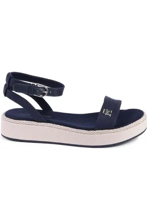 Tommy Hilfiger Dames, Schoenen, Blauw, Maat: 38 EU Linnen