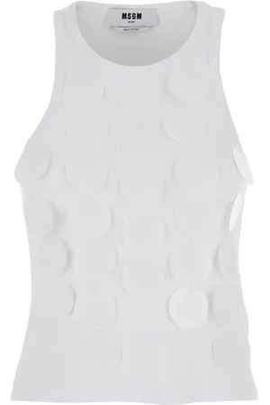Msgm Dames, Tops, Wit, Maat: S Katoen