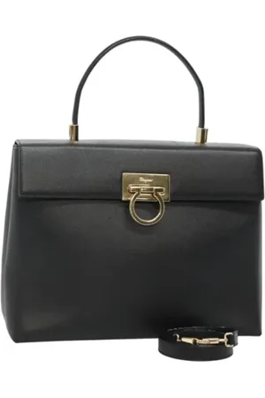 Salvatore Ferragamo Dames, Pre-owned, Zwart, Maat: ONE Size Leer