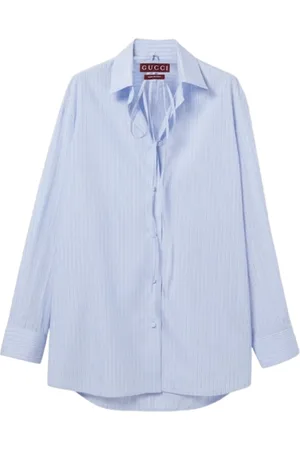 Gucci Dames, Blouses & Shirts, Blauw, Maat: S Katoen