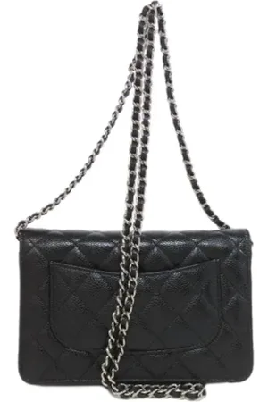 CHANEL Dames, Pre-owned, Zwart, Maat: ONE Size Leer
