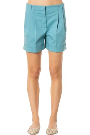 Max Mara Dames, Korte broeken, Blauw, Maat: XS Katoen