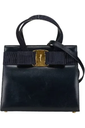 Salvatore Ferragamo Dames, Pre-owned, Zwart, Maat: ONE Size Leer