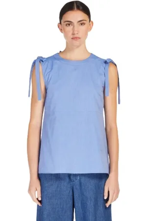 Max Mara Dames, Tops, Blauw, Maat: XS Katoen