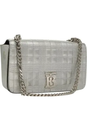Burberry Dames, Pre-owned, Grijs, Maat: ONE Size Leer