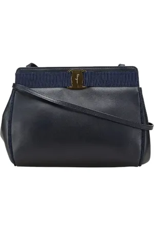 Salvatore Ferragamo Dames, Pre-owned, Blauw, Maat: ONE Size Leer