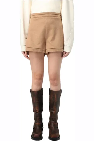 Max Mara Dames, Korte broeken, Bruin, Maat: S Wol