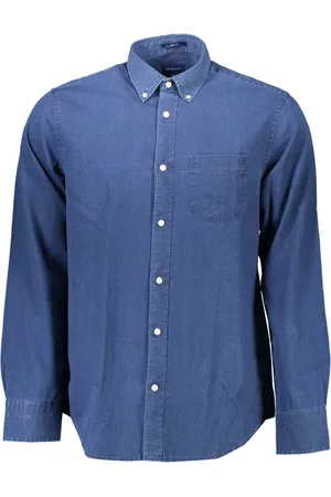 GANT Heren, Overhemden, Blauw, Maat: S Katoen
