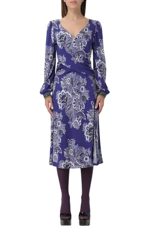 Etro Dames, Jurken, Blauw, Maat: S Jersey