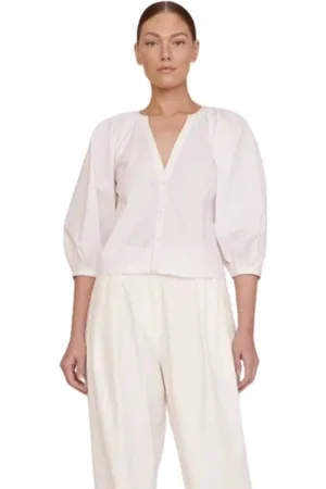 Staud Dames, Blouses & Shirts, Wit, Maat: S Katoen