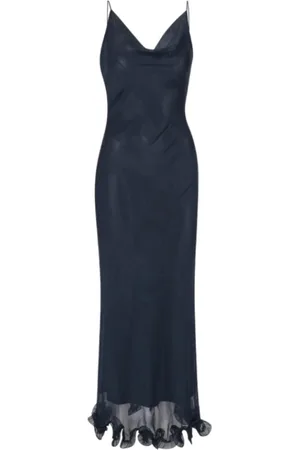 ROTATE Dames, Jurken, Blauw, Maat: M Chiffon
