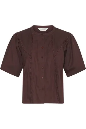 Moss Copenhagen Dames, Blouses & Shirts, Bruin, Maat: S Katoen