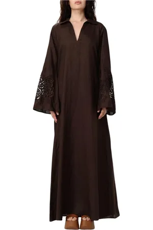 Max Mara Dames, Jurken, Bruin, Maat: XS Linnen
