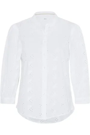 Brax Dames, Blouses & Shirts, Wit, Maat: XL Katoen