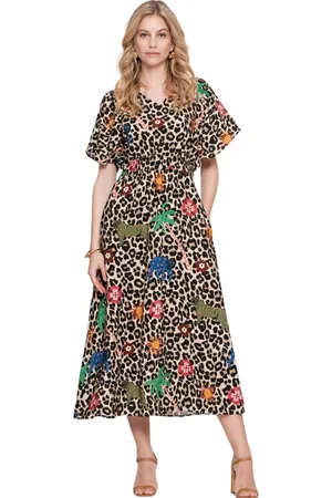 Geisha Dames, Jurken, Veelkleurig, Maat: XL Viscose