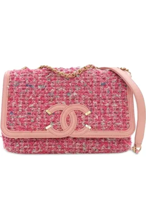 CHANEL Dames, Pre-owned, Roze, Maat: ONE Size Tweed