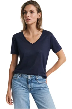 GANT Dames, Tops, Blauw, Maat: S Linnen