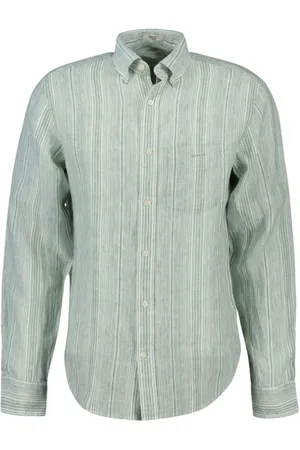 GANT Heren, Overhemden, Groen, Maat: 2XL Linnen