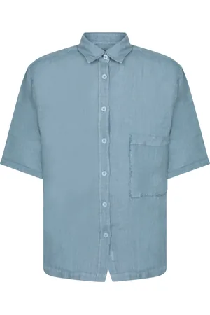 COSTUMEIN Heren, Overhemden, Blauw, Maat: M Linnen