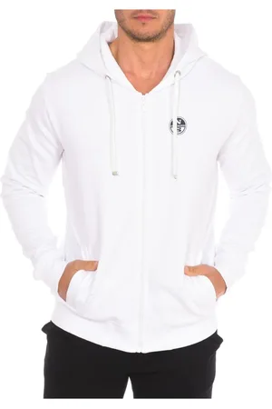 North Sails Heren, Sweatshirts & Hoodies, Wit, Maat: S Katoen