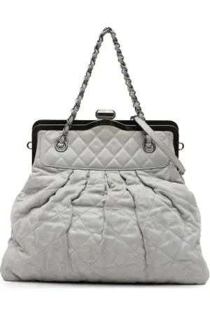 CHANEL Dames, Pre-owned, Grijs, Maat: ONE Size Leer