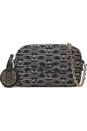 Emporio Armani Dames, Tassen, Blauw, Maat: ONE Size Katoen