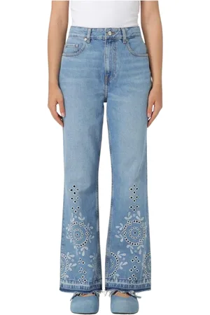 Ganni Dames, Jeans, Blauw, Maat: W26 Katoen