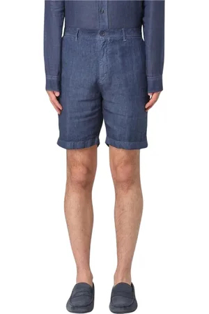 120% Lino Heren, Korte broeken, Blauw, Maat: 2XL Linnen