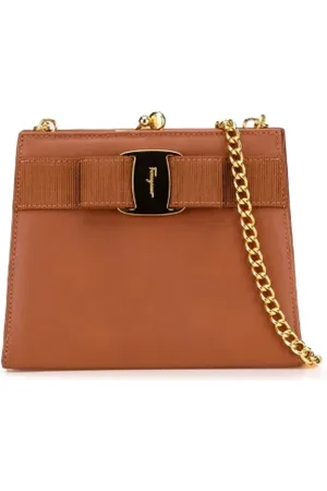 Salvatore Ferragamo Dames, Pre-owned, Bruin, Maat: ONE Size Leer