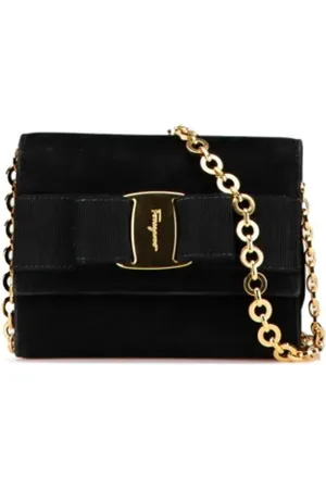 Salvatore Ferragamo Dames, Pre-owned, Zwart, Maat: ONE Size Suède