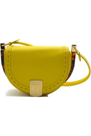 Fendi Dames, Pre-owned, Geel, Maat: ONE Size Leer