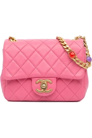 CHANEL Dames, Pre-owned, Roze, Maat: ONE Size Leer