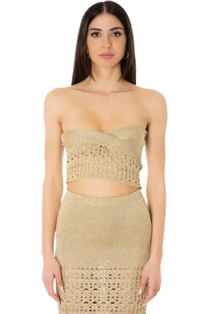 SIMONA CORSELLINI Dames, Tops, , Maat: M Leer