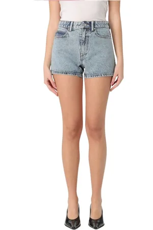 Alexander Wang Dames, Korte broeken, Blauw, Maat: W27 Denim