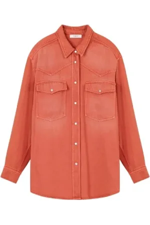Isabel Marant Heren, Blouses & Shirts, Oranje, Maat: 3XS Denim