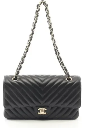 CHANEL Dames, Pre-owned, Zwart, Maat: ONE Size Leer
