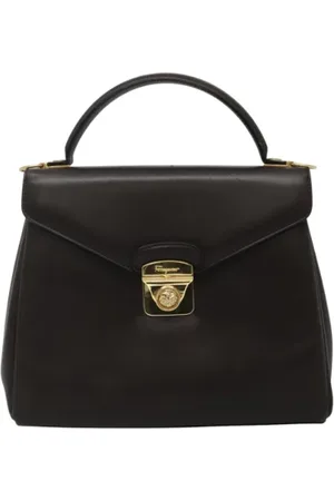 Salvatore Ferragamo Dames, Pre-owned, Bruin, Maat: ONE Size Leer
